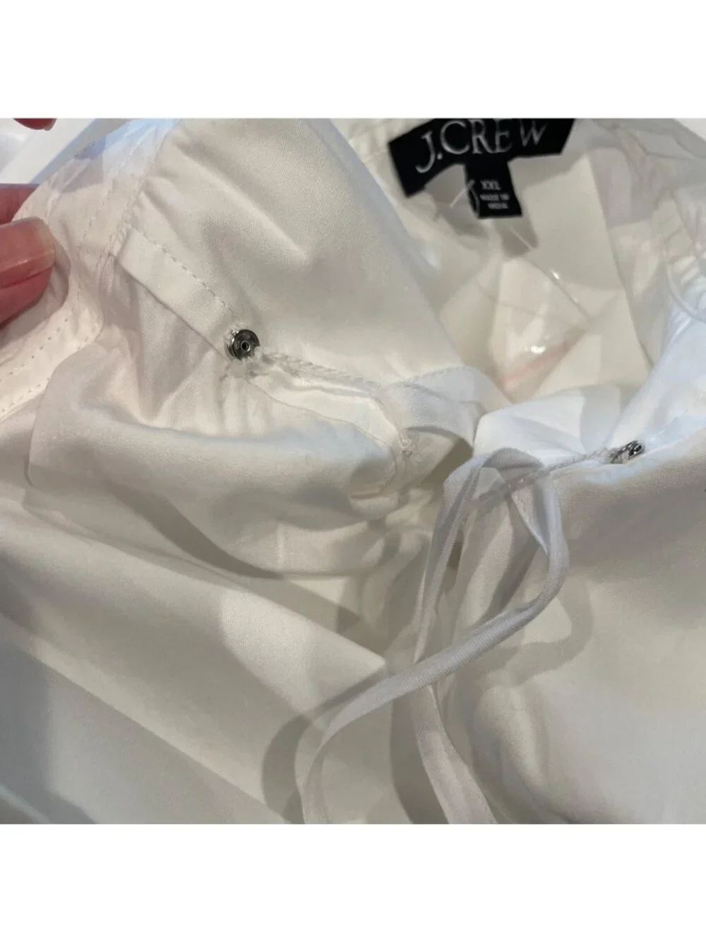 NWT J.Crew Delilah Dress in Cotton Poplin XXL White Short Sleeve Summer Mini 2XL